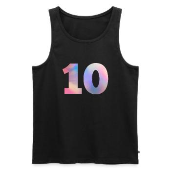Colorful Number 10 - Men's Premium Organic Tank Top - black - Front - AI Model Male 178 light (178cm)