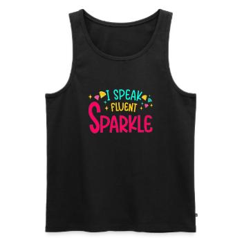 Peinture au diamant Artiste Speak Sparkle Diamond - Débardeur bio Premium Homme - noir - Devant - Michal (187cm)