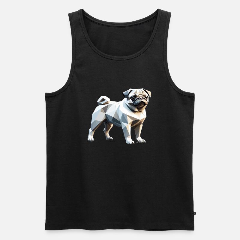 Mops - Haustier Design - Männer Premium Bio Tank Top - Schwarz