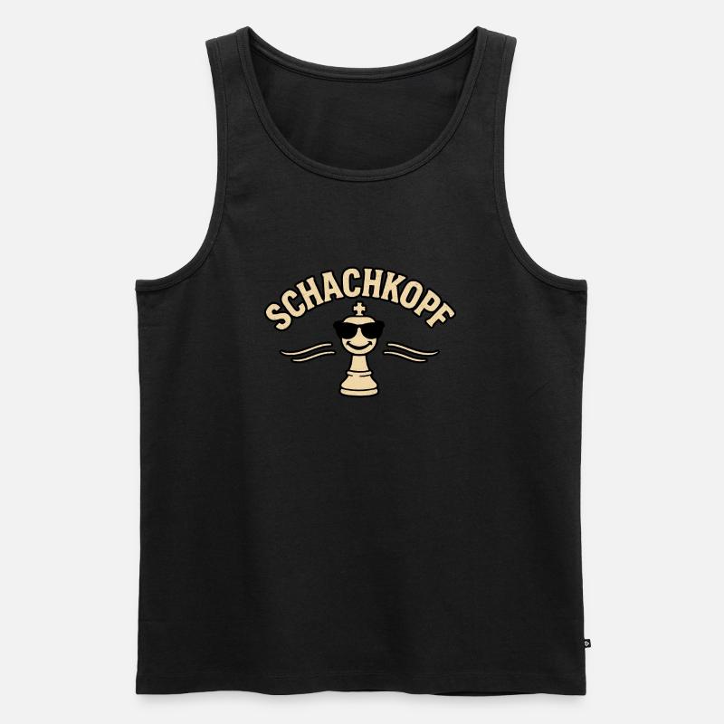 Schachkopf - Schach - Männer Premium Bio Tank Top - Schwarz