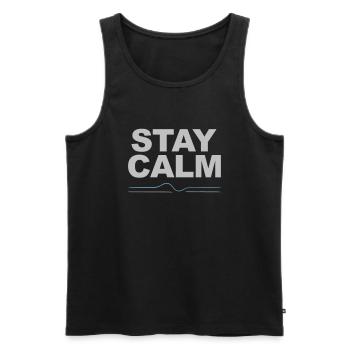 Ruhig bleiben EKG Lifeline Relax Ruhe - Männer Premium Bio Tank Top - Schwarz - Vorne - AI Model Male 178 light (178cm)