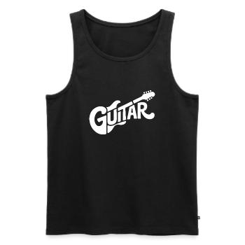 Gitarre - Cooles Guiratist Music Logo - Männer Premium Bio Tank Top - Schwarz - Vorne - Michal (187cm)