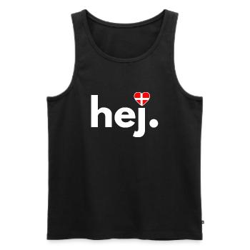 hej Denmark fan, Travel, Hobby, Copenhagen - Men's Premium Organic Tank Top - black - Front - AI Model Male 178 light (178cm)