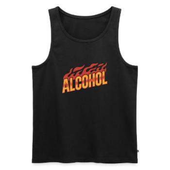 Alcool - Cool Drinking Logo - Débardeur bio Premium Homme - noir - Devant - AI Model Male 178 light (178cm)