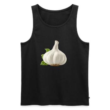 Knoblauch - Männer Premium Bio Tank Top - Schwarz - Vorne - Michal (187cm)