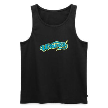 waves - Männer Premium Bio Tank Top - Schwarz - Vorne - AI Model Male 178 light (178cm)