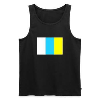 Canaries - drapeau - Débardeur bio Premium Homme - noir - Devant - AI Model Male 178 light (178cm)