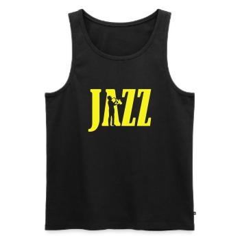 jazz_2 - Männer Premium Bio Tank Top - Schwarz - Vorne - Michal (187cm)