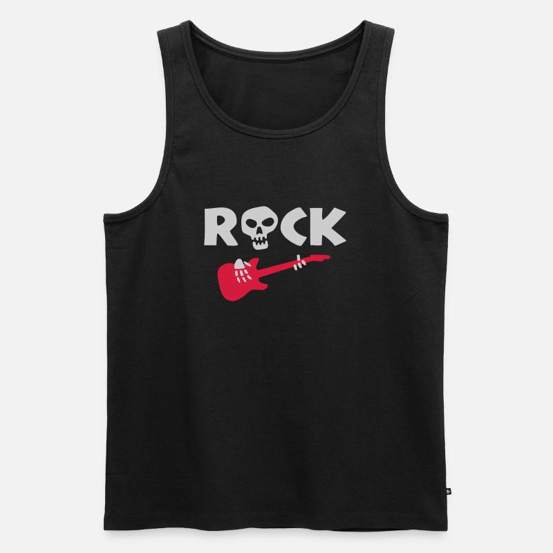 rock_skeleton - Männer Premium Bio Tank Top - Schwarz