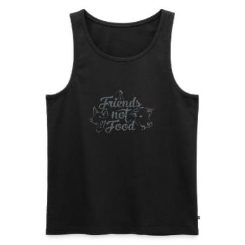 Friends not Food - Männer Premium Bio Tank Top - Schwarz - Vorne - Michal (187cm)