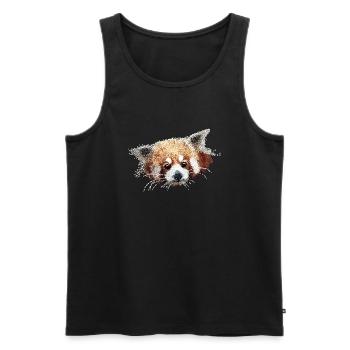 Panda - Männer Premium Bio Tank Top - Schwarz - Vorne - AI Model Male 178 light (178cm)