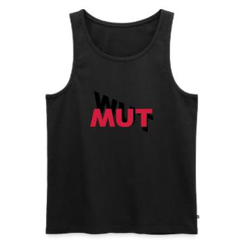 Mut hilft gegen Wut - Männer Premium Bio Tank Top - Schwarz - Vorne - AI Model Male 178 light (178cm)