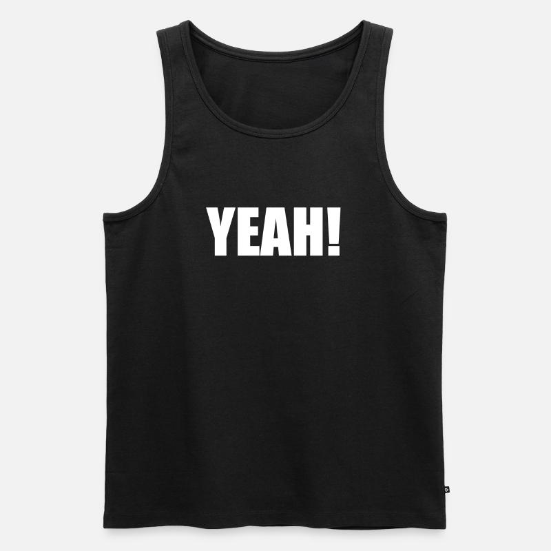 yeah! - Männer Premium Bio Tank Top - Schwarz