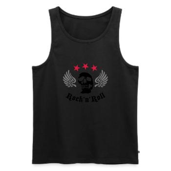 wingskull_092001_b_3c - Men's Premium Organic Tank Top - black - Front - AI Model Male 178 light (178cm)