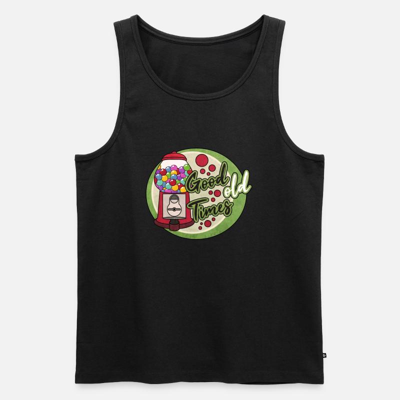 Nostalgie Kaugummiautomat - Männer Premium Bio Tank Top - Schwarz