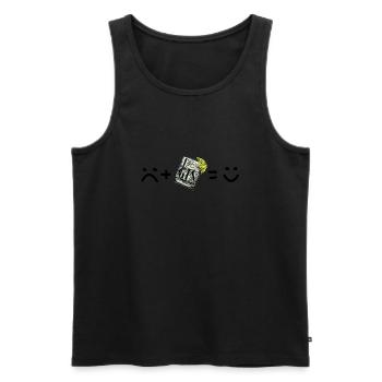 Sad Me (traurig) + Gin Tonic = Happy Me - Männer Premium Bio Tank Top - Schwarz - Vorne - Michal (187cm)
