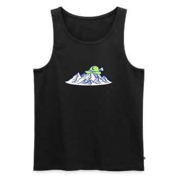 bavière allemagne chapeau bière montagnes hueg - Débardeur bio Premium Homme - noir - Devant - AI Model Male 178 light (178cm)