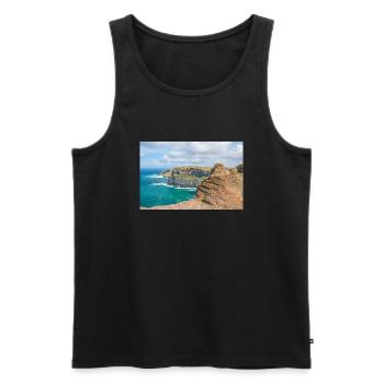 Clare Cliffs of Moher Ireland Poster - Men's Premium Organic Tank Top - black - Front - Michal (187cm)