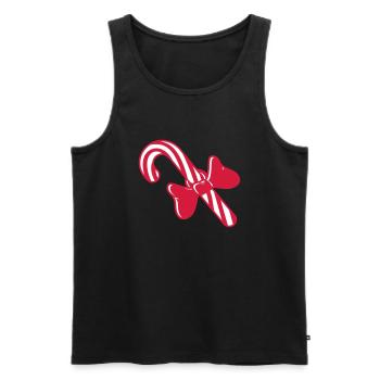 sweets gift christmas candy cane yummy - Men's Premium Organic Tank Top - black - Front - AI Model Male 178 light (178cm)