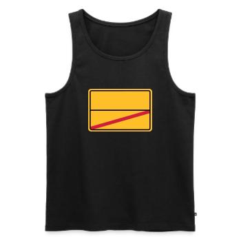 Ortsschild end - blank - Men's Premium Organic Tank Top - black - Front - AI Model Male 178 light (178cm)