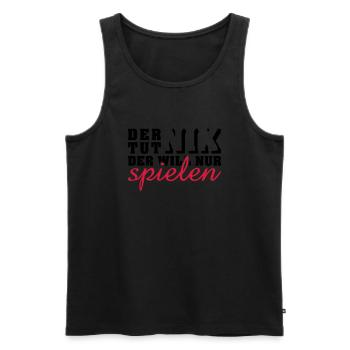 der tut nix, der will nur spielen (2c) - Männer Premium Bio Tank Top - Schwarz - Vorne - Michal (187cm)