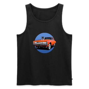 MuscleCar - Débardeur bio Premium Homme - noir - Devant - AI Model Male 178 light (178cm)