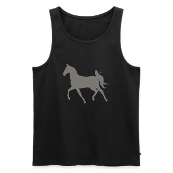 Pferd - Männer Premium Bio Tank Top - Schwarz - Vorne - Michal (187cm)