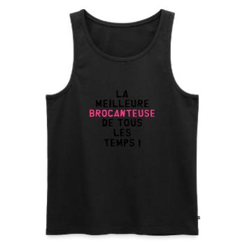 Antiquaire / Antiquité / Brocante / Brocanteur - Débardeur bio Premium Homme - noir - Devant - Michal (187cm)