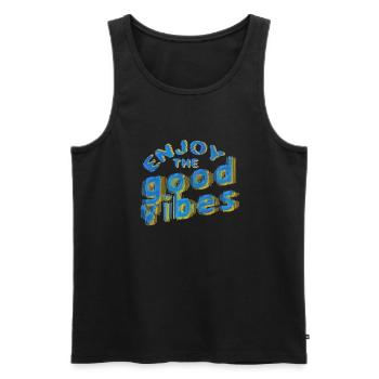 Good Vibes (Schriftzug) 02 - Männer Premium Bio Tank Top - Schwarz - Vorne - AI Model Male 178 light (178cm)