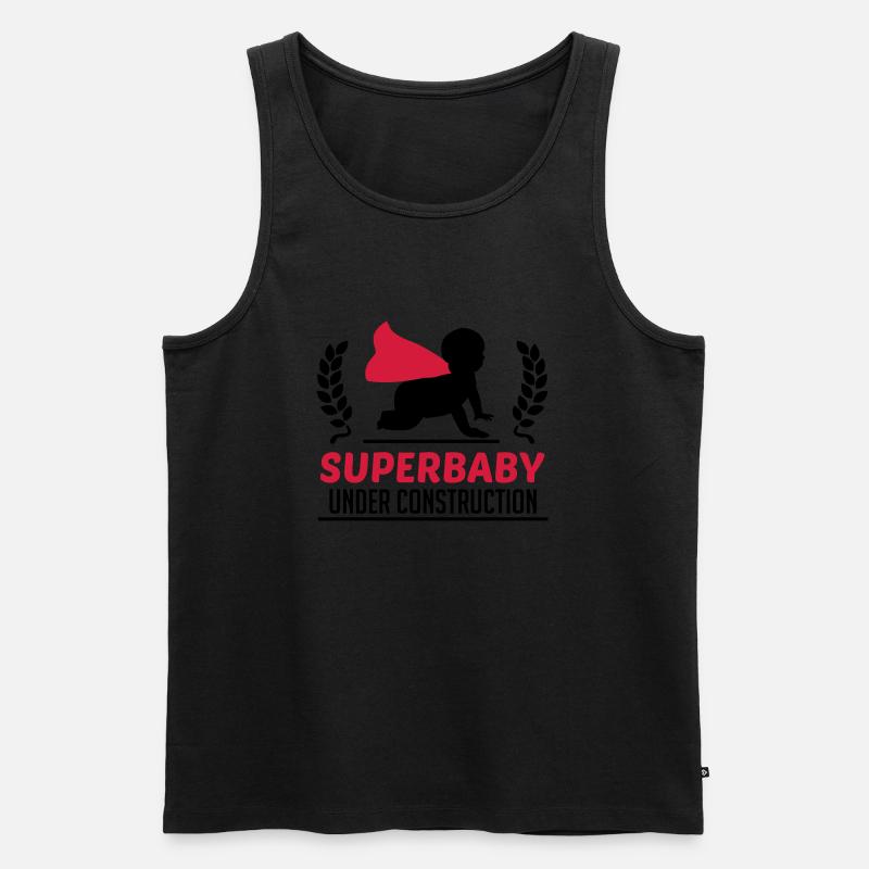 Superbaby under construction - Männer Premium Bio Tank Top - Schwarz