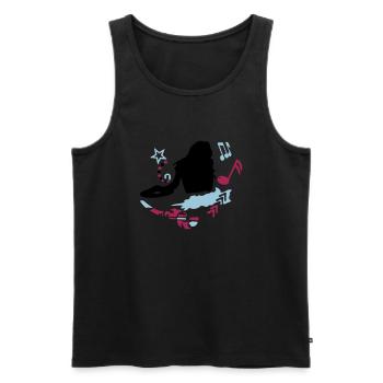 female DJ - Men's Premium Organic Tank Top - black - Front - Michal (187cm)