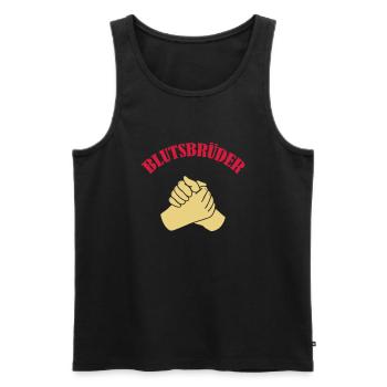 blutsbrueder_002 - Männer Premium Bio Tank Top - Schwarz - Vorne - Michal (187cm)