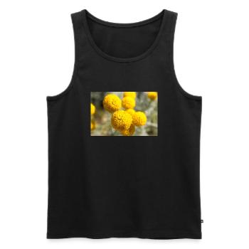 Lavender cotton or Grey santolina Heiligenkraut - Männer Premium Bio Tank Top - Schwarz - Vorne - AI Model Male 178 light (178cm)