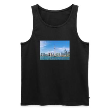 Ontario Toronto Skyline Panoramic View Canada - Men's Premium Organic Tank Top - black - Front - AI Model Male 178 light (178cm)