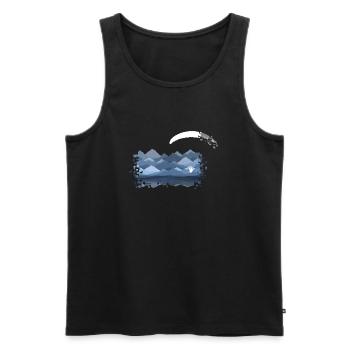 Gleitschirm Paragliding Berge Vintage - Männer Premium Bio Tank Top - Schwarz - Vorne - Michal (187cm)