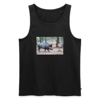 Wild boar (in German wild boar) Sus scrofa - Men's Premium Organic Tank Top - black - Front - AI Model Male 178 light (178cm)