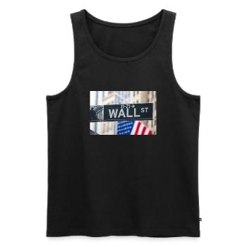 Wall Street street sign New York USA - Männer Premium Bio Tank Top - Schwarz - Vorne - AI Model Male 178 light (178cm)