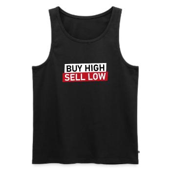 acheter haute vente low wallstreetbets stock exchange - Débardeur bio Premium Homme - noir - Devant - Michal (187cm)