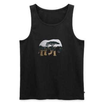 Elephant Savannah Silhouette - Men's Premium Organic Tank Top - black - Front - AI Model Male 178 light (178cm)
