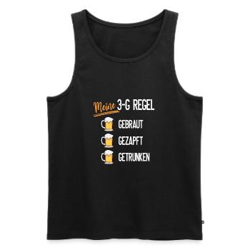 Meine 3G-Regel : Gebraut - Gezapft - Getrunken - Männer Premium Bio Tank Top - Schwarz - Vorne - Michal (187cm)