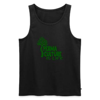 Permaculture Is Life - Männer Premium Bio Tank Top - Schwarz - Vorne - AI Model Male 178 light (178cm)