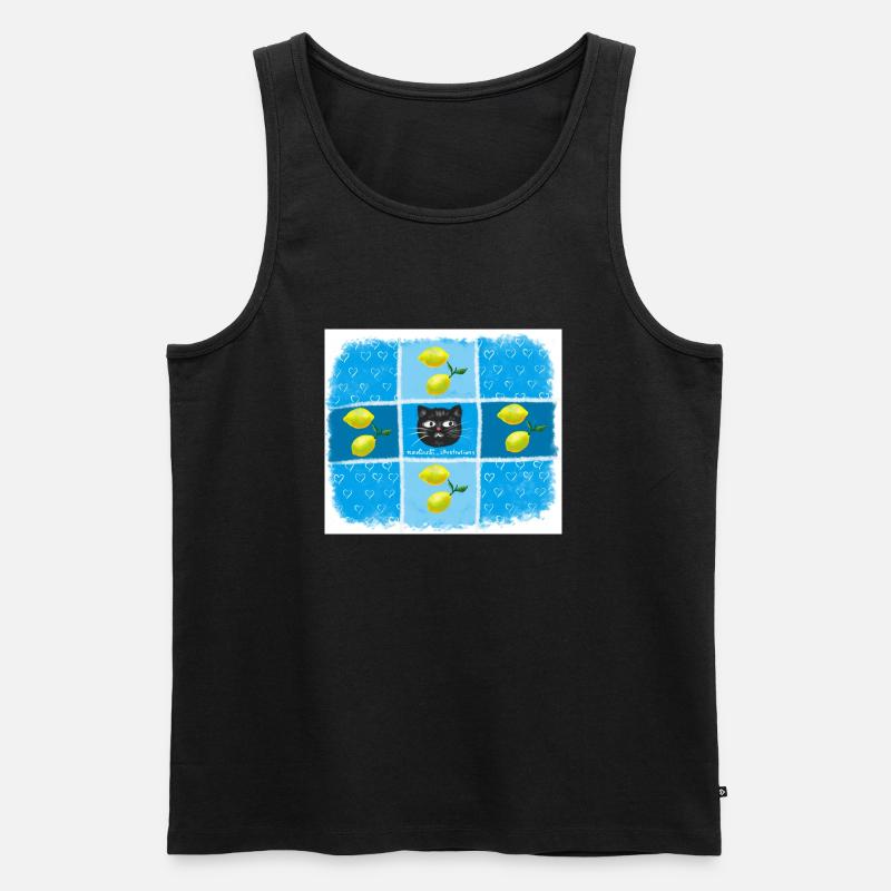 Sommerfrucht Zitrone - Männer Premium Bio Tank Top - Schwarz