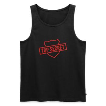 Top Secret - Débardeur bio Premium Homme - noir - Devant - AI Model Male 178 light (178cm)