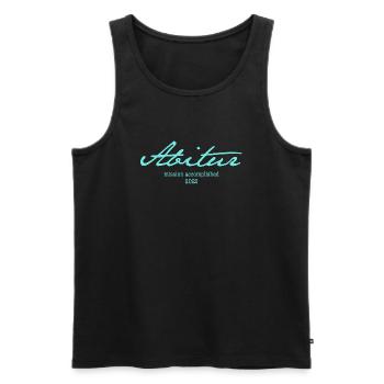 Abi '22 Motto mit Stil - Mission accomplished 2022 - Männer Premium Bio Tank Top - Schwarz - Vorne - Michal (187cm)