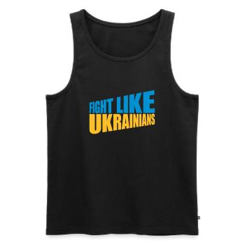 fight like ukrainians Zitat - Männer Premium Bio Tank Top - Schwarz - Vorne - Michal (187cm)