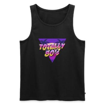 Texte totalement rétro vintage des années 80 - Débardeur bio Premium Homme - noir - Devant - Michal (187cm)