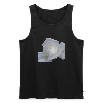 rose weiss - Männer Premium Bio Tank Top - Schwarz - Vorne - Michal (187cm)
