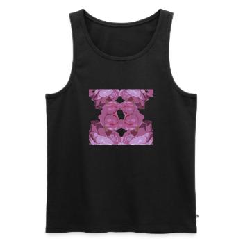 rosa rose viereck - Männer Premium Bio Tank Top - Schwarz - Vorne - Michal (187cm)