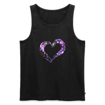 Heart - Men's Premium Organic Tank Top - black - Front - Michal (187cm)