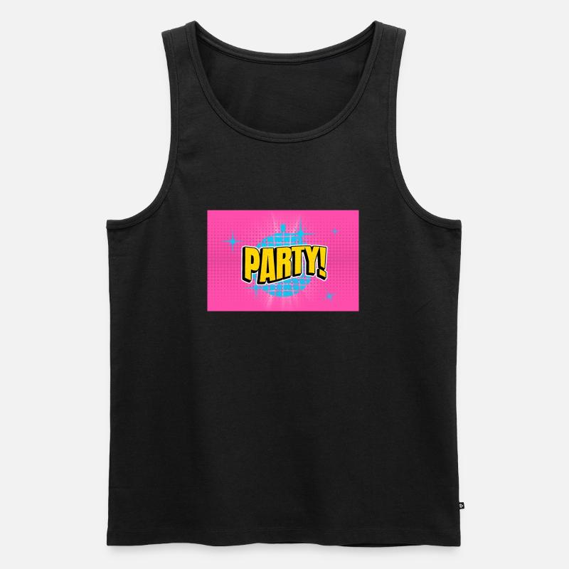 Party Disco Comic Style Bubbla Graffiti Bokstäver - Ekologisk premium tanktopp herr - svart